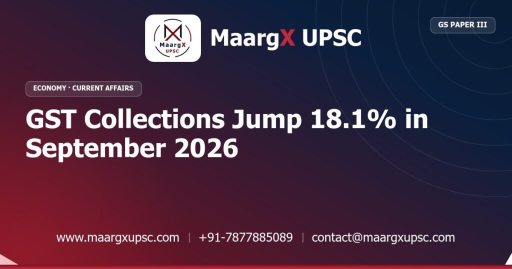GST Collections Jump 18.1% in September 2026 - MaargX UPSC Current Affairs