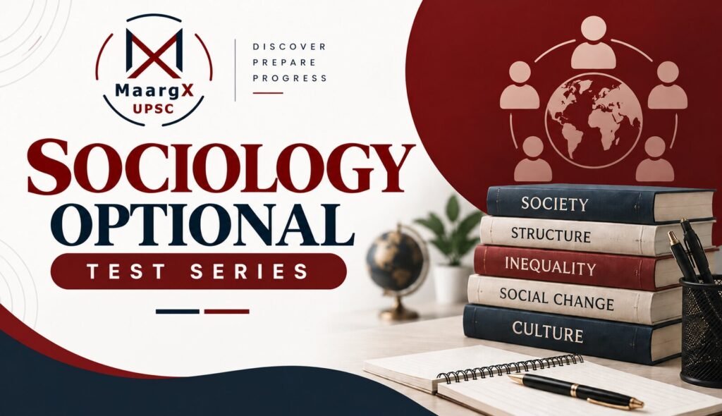 MaargX UPSC Sociology Optional Test Series banner: 20-test UPSC Sociology programme