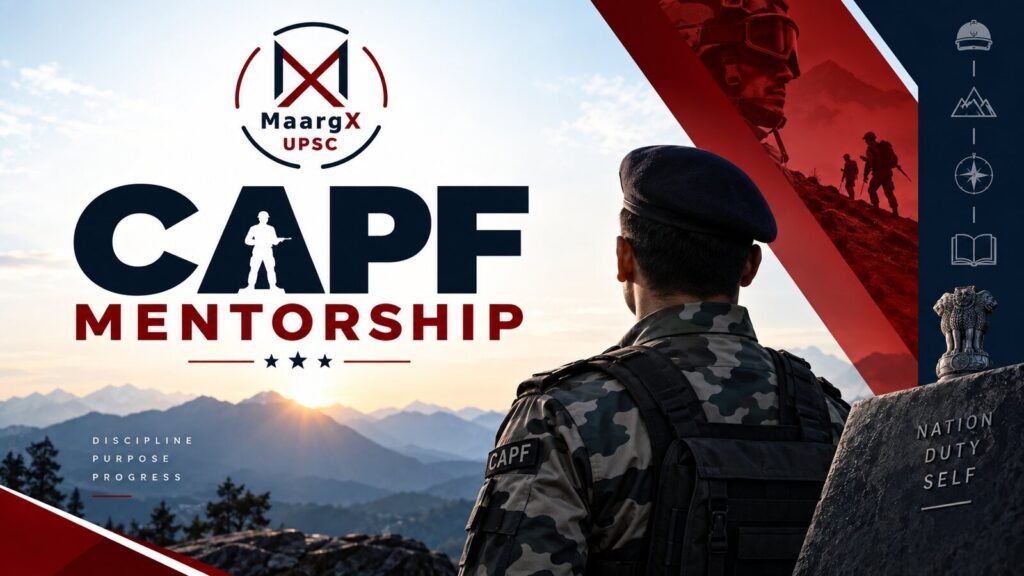 MaargX UPSC CAPF Mentorship banner: MAARG one-to-one CAPF mentoring programme