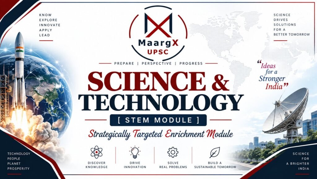 MaargX UPSC Science and Technology Module banner: UPSC Science and Technology lectures with daily practice papers