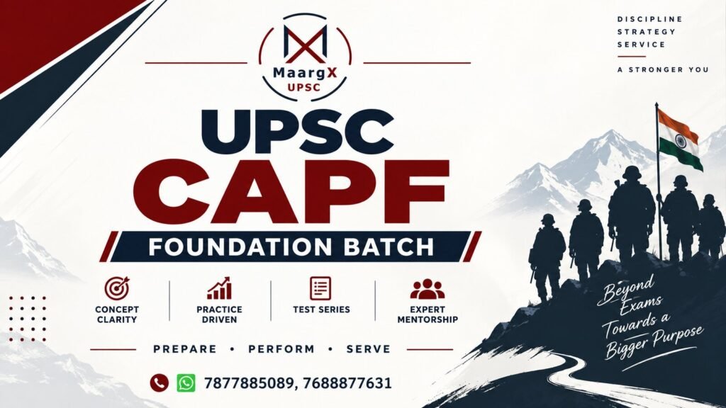 MaargX UPSC CAPF Batch 6 Months banner: online CAPF preparation program
