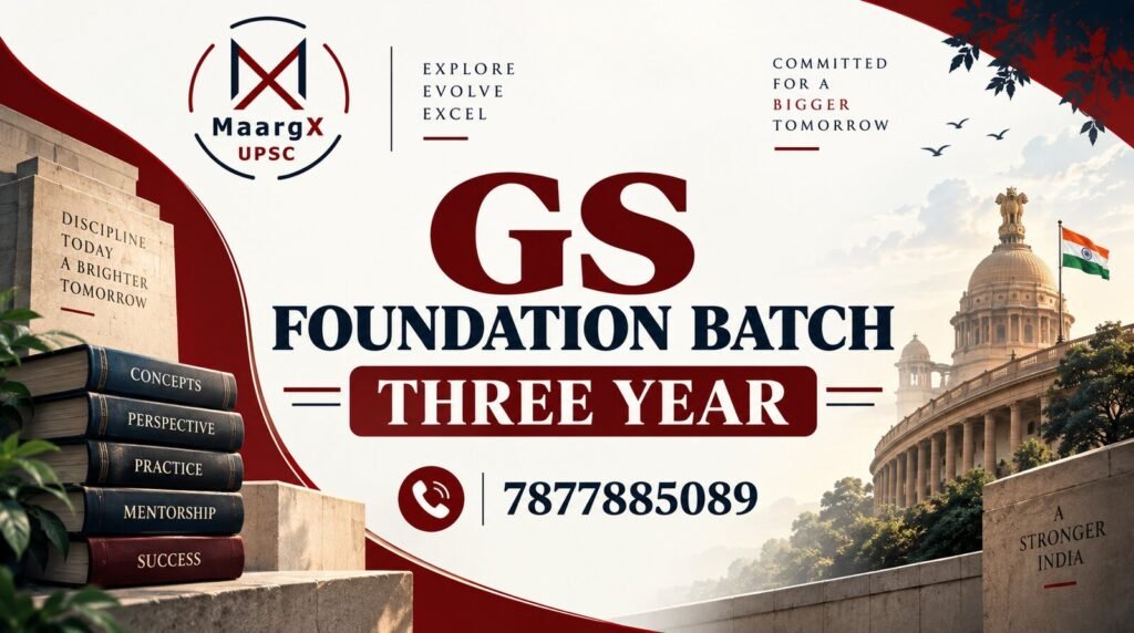 MaargX UPSC GS Foundation Batch Three Year banner: online UPSC GS and CSAT course