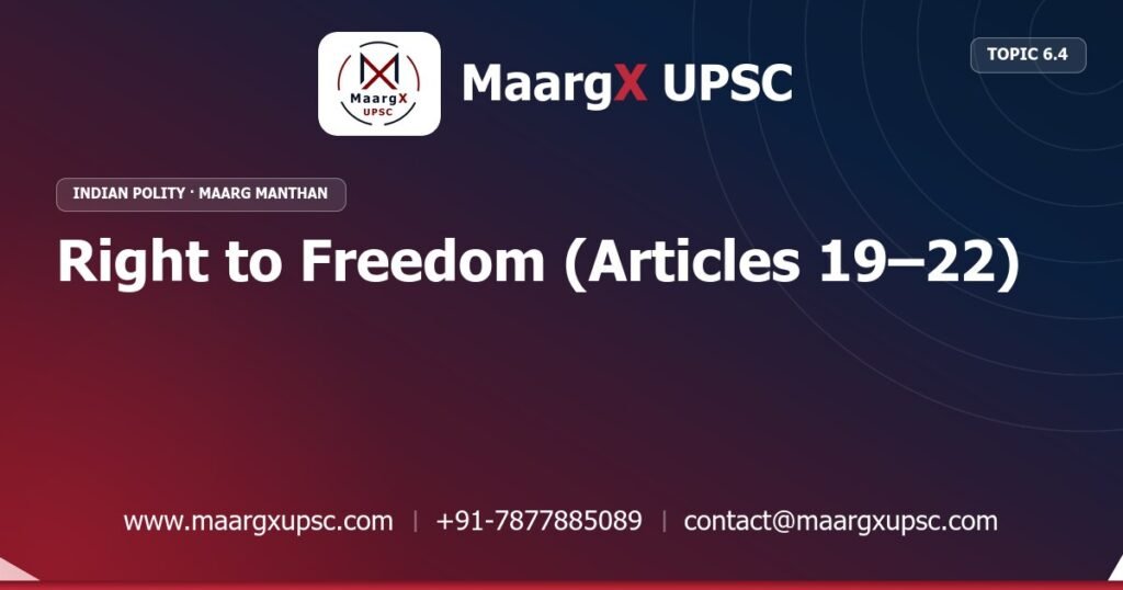 Right to Freedom (Articles 19–22) - Indian Polity - MaargX UPSC Maarg Manthan