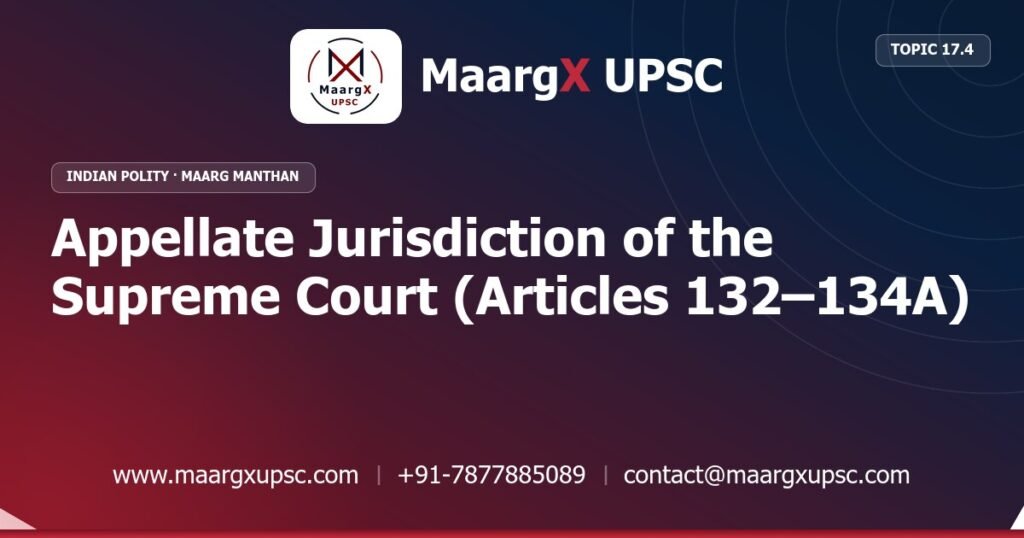 Appellate Jurisdiction of the Supreme Court (Articles 132–134A) - Indian Polity - MaargX UPSC Maarg Manthan