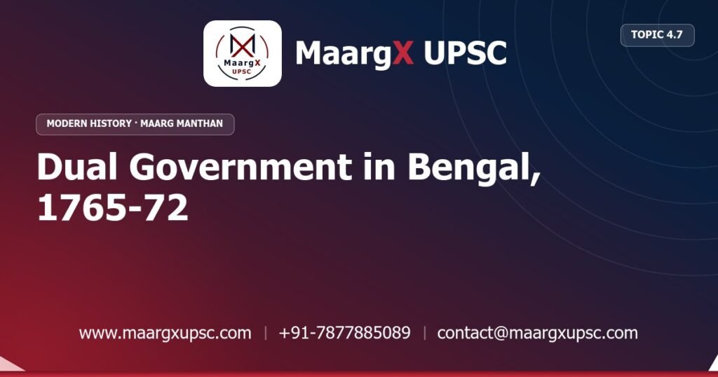 Dual Government in Bengal, 1765-72 - Modern History - MaargX UPSC Maarg Manthan
