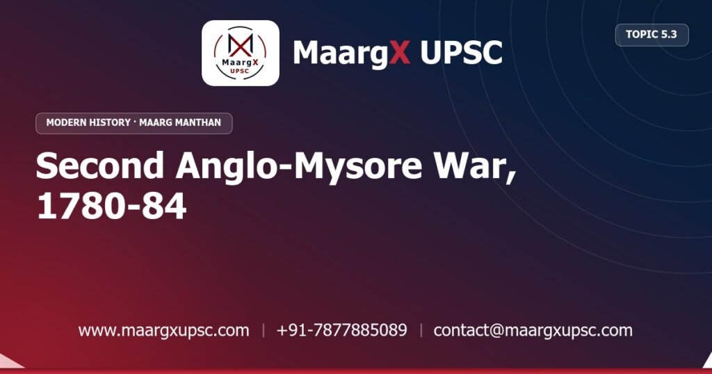 Second Anglo-Mysore War, 1780-84 - Modern History - MaargX UPSC Maarg Manthan