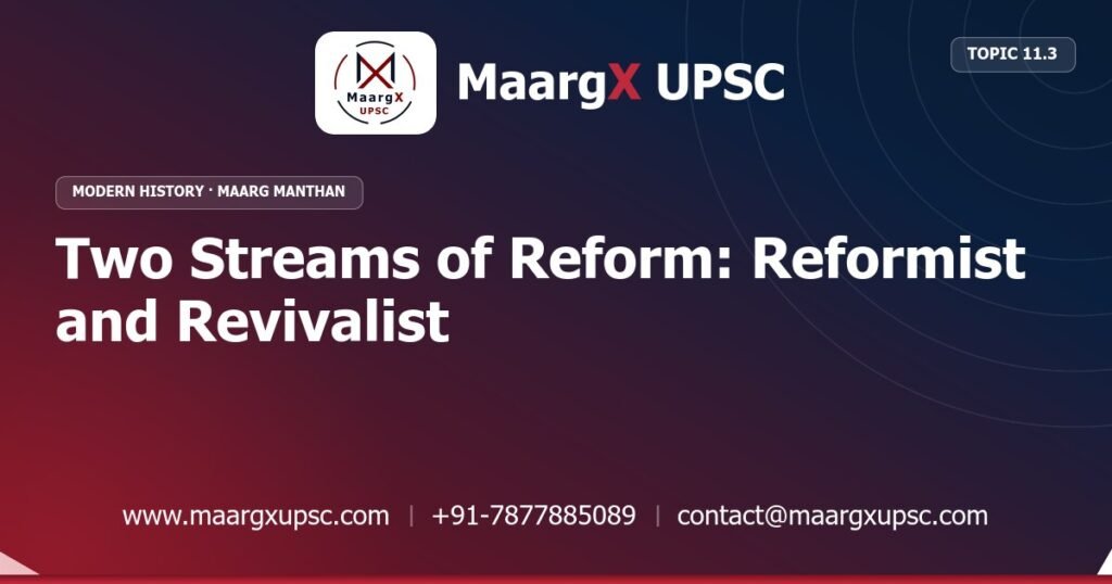 Two Streams of Reform: Reformist and Revivalist - Modern History - MaargX UPSC Maarg Manthan