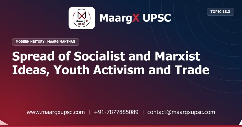 Spread of Socialist and Marxist Ideas, Youth Activism and Trade Unionism - Modern History - MaargX UPSC Maarg Manthan
