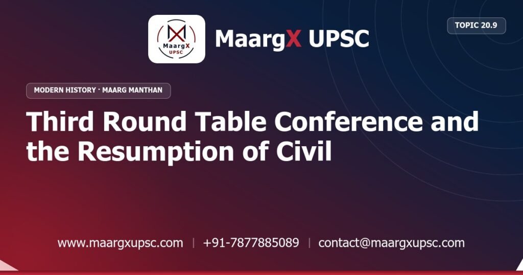Third Round Table Conference and the Resumption of Civil Disobedience - Modern History - MaargX UPSC Maarg Manthan
