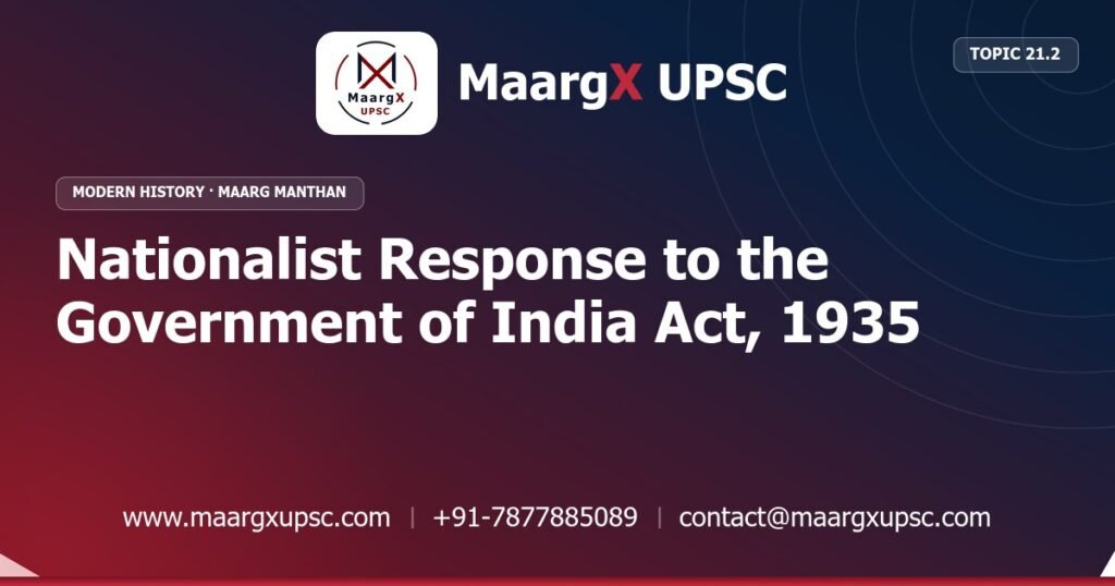Nationalist Response to the Government of India Act, 1935 - Modern History - MaargX UPSC Maarg Manthan