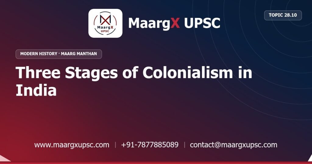 Three Stages of Colonialism in India - Modern History - MaargX UPSC Maarg Manthan