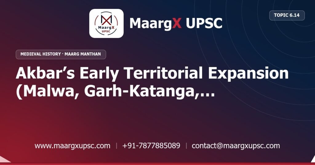 Akbar’s Early Territorial Expansion (Malwa, Garh-Katanga, Rajasthan, Gujarat, Eastern India) - Medieval History - MaargX UPSC Maarg Manthan