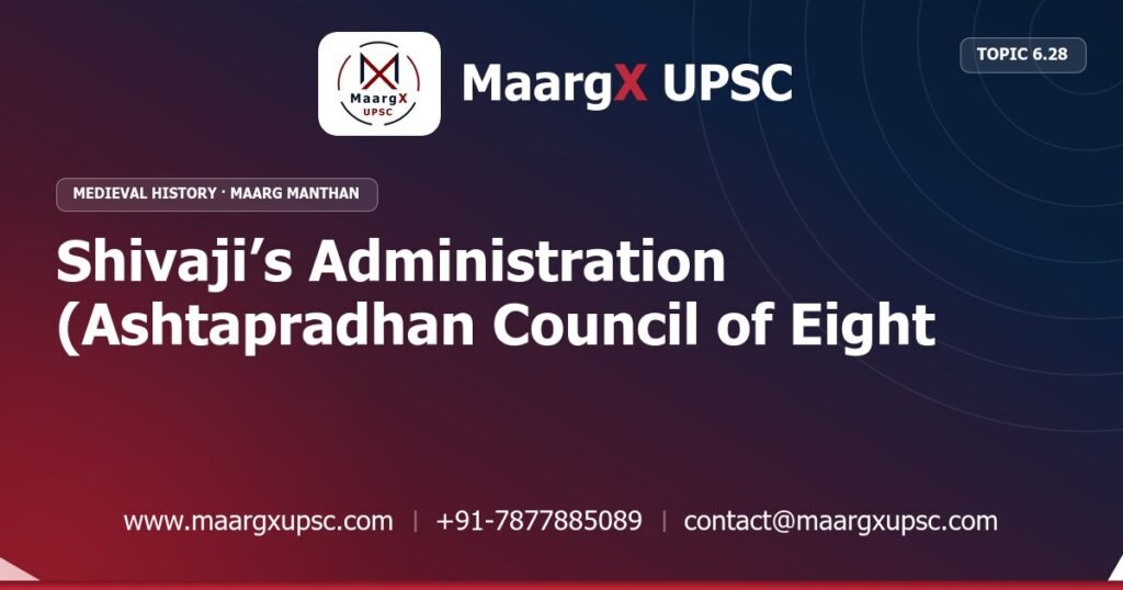 Shivaji’s Administration (Ashtapradhan Council of Eight Ministers) - Medieval History - MaargX UPSC Maarg Manthan