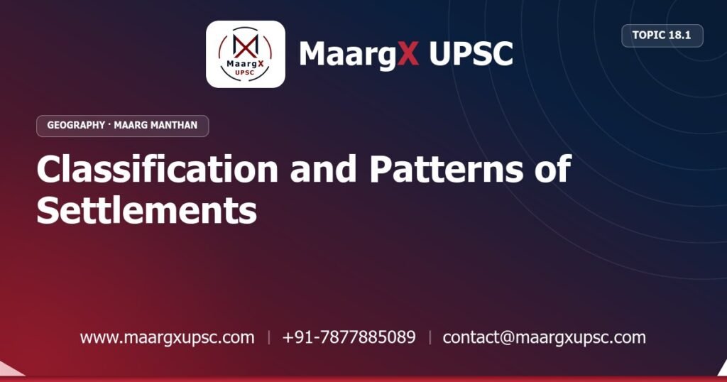 Classification and Patterns of Settlements - Geography - MaargX UPSC Maarg Manthan