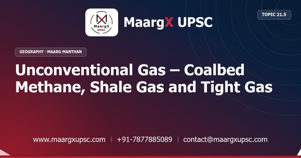 Unconventional Gas – Coalbed Methane, Shale Gas and Tight Gas - Geography - MaargX UPSC Maarg Manthan